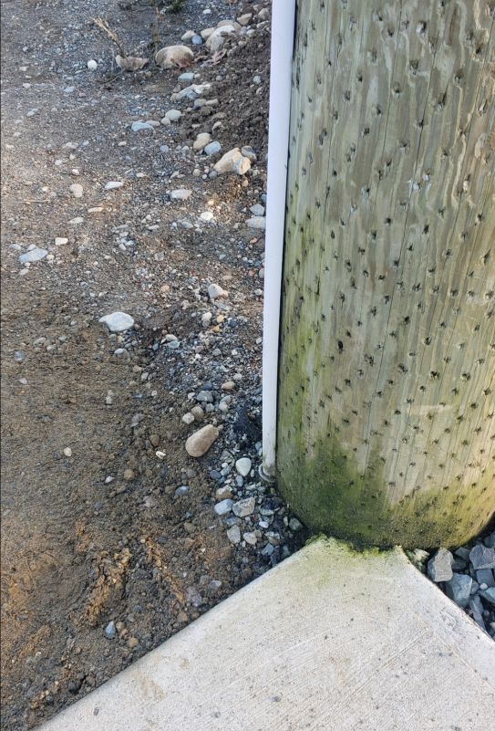 preservative wash down on pole